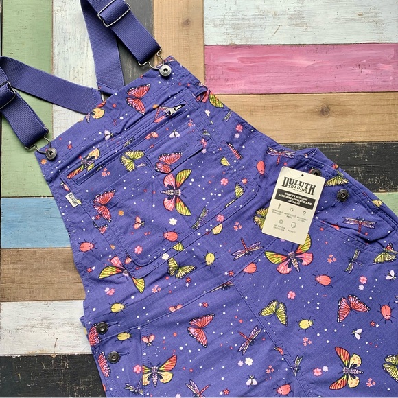 Duluth Trading Co Pants - NWT Duluth Small Heirloom Gardening Convertible Bib Overalls Indigo Backyard Bug